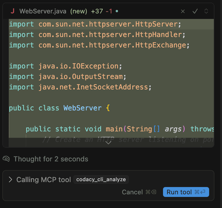 response to the webserver creation using AI