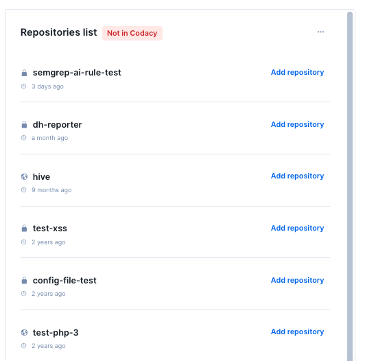 Repositories list