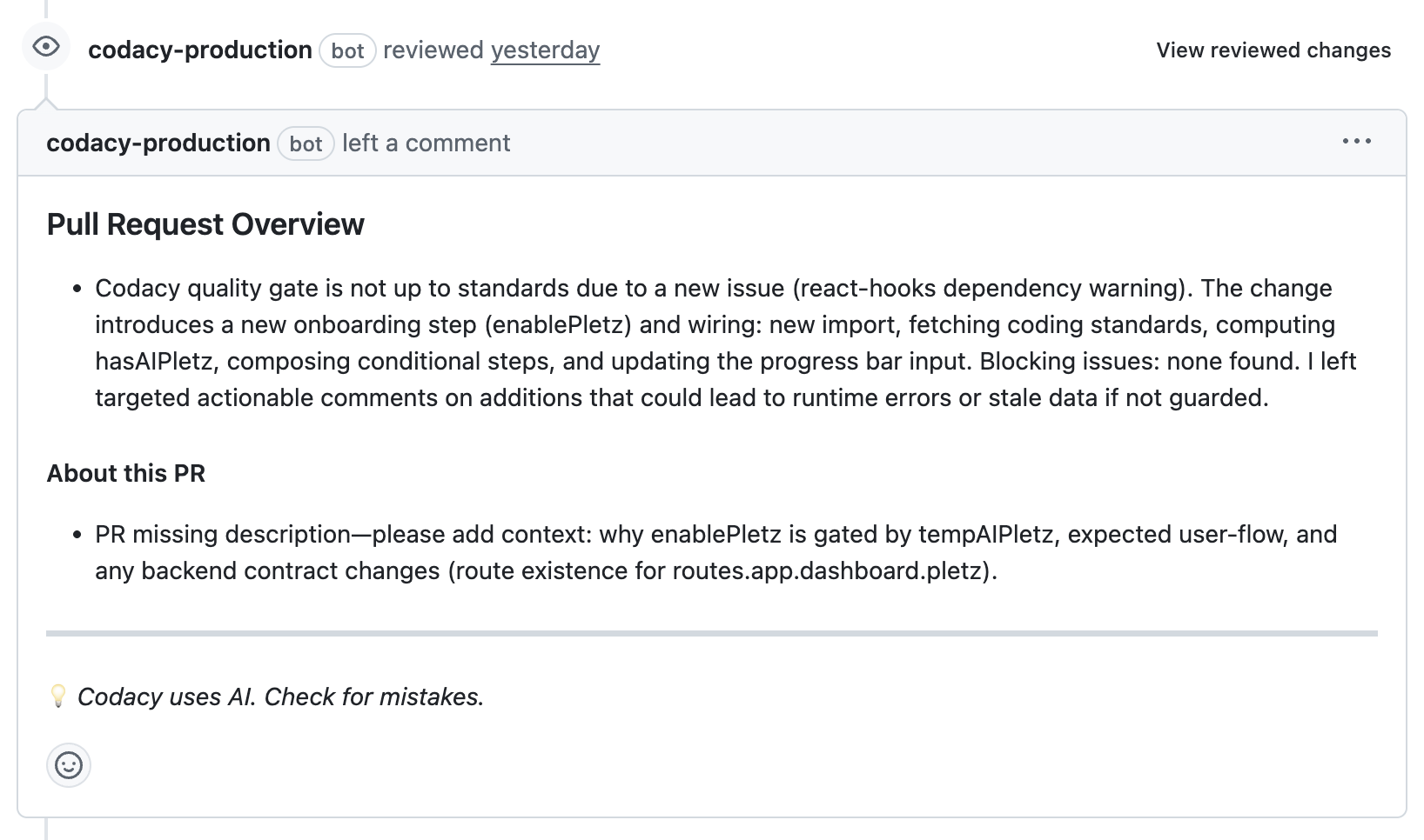 AI Reviewer on Github
